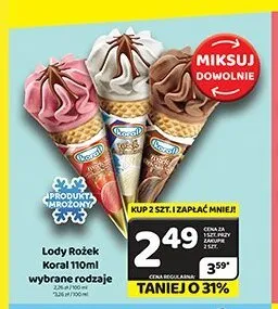 Lody Rożek Koral 110ml promocja w Delfin