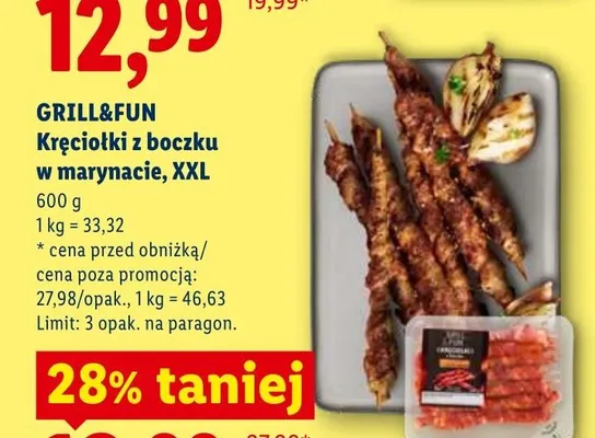 Kręciołki z boczku w marynacie Grill&Fun XXL promocja w Lidl