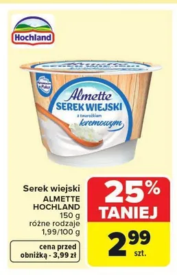 Serek wiejski Almette HOCHLAND promocja w Carrefour