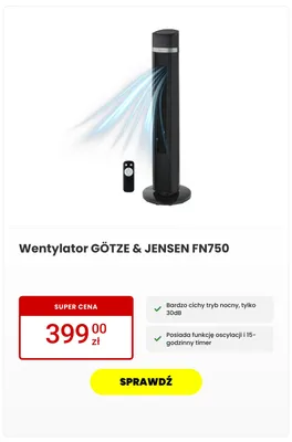 Wentylator Götze & Jensen FN750 promocja w Media Expert