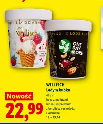 Lody w kubku musli premium z belgijską czekoladą i wiśniami Willisch promocja w Lidl