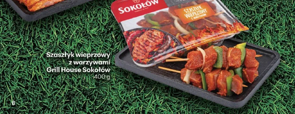 Szaszłyk wieprzowy z warzywami Grill House Sokołów promocja w Delikatesy Centrum