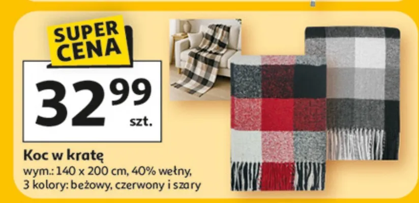 Koc w kratę promocja w Auchan