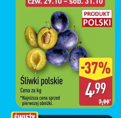 Śliwki polskie promocja w Aldi