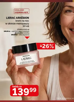 Krem na noc w okresie menopauzy Lierac Arkéskin promocja w Ziko Dermo