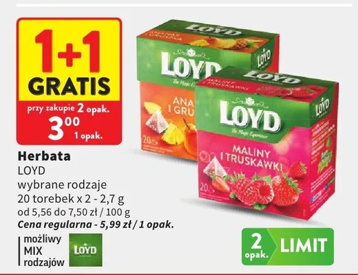Herbata Loyd promocja w Intermarche