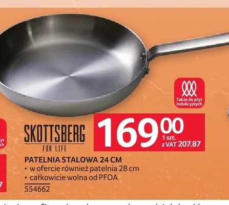 Patelnia stalowa 24 cm Skottsberg promocja w Selgros