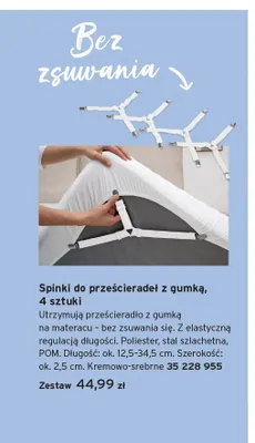 Spinki do prześcieradeł z gumką Tchibo 4-pak promocja w Tchibo