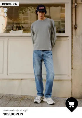 Jeansy o kroju straight Bershka promocja w Bershka