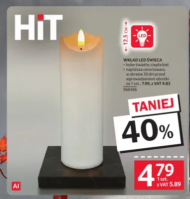 Wkład LED świeca 12,5 cm promocja w Selgros