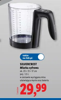 Miarka cyfrowa Silvercrest 23x13x17 cm 1,5 l promocja w Lidl