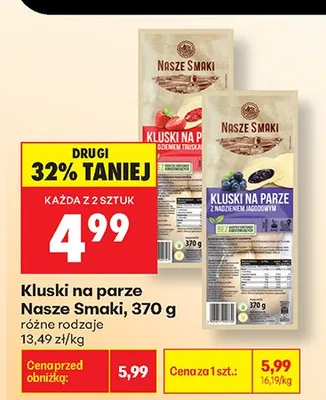 Kluski na parze z nadzieniem truskawkowym Nasze Smaki promocja w Biedronka