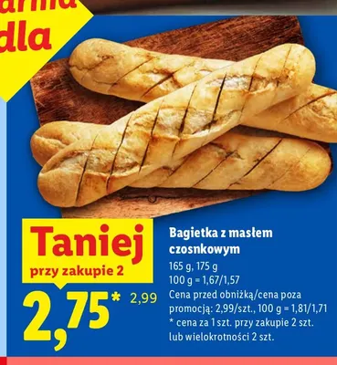 Bagietka z masłem czosnkowym promocja w Lidl