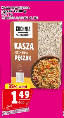 Kasza jęczmienna pęczak Kuchnia Babuni Aluni 4-pak 100 g promocja w Prim Market