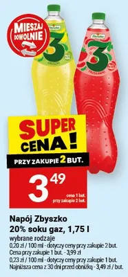 Napój Zbyszko 20% soku gaz promocja w Twój Market