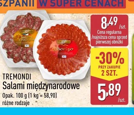 Salami międzynarodowe TREMONDI promocja w Aldi