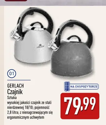 Czajnik ze stali nierdzewnej 2,8 l Gerlach promocja w Aldi