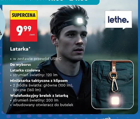 Minilatarka taktyczna z klipsem Lethe. promocja w Biedronka