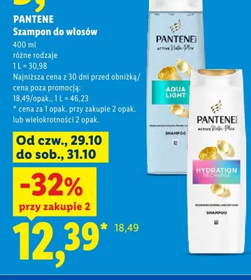 Szampon do włosów Pantene Aqua Light promocja w Lidl