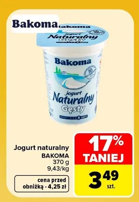 Jogurt naturalny Bakoma promocja w Carrefour Market