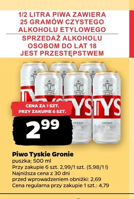 Piwo Tyskie Gronie promocja w Netto