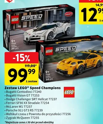 Zestaw LEGO Speed Champions Porsche 911 GT3 RS 77239 promocja w Intermarche
