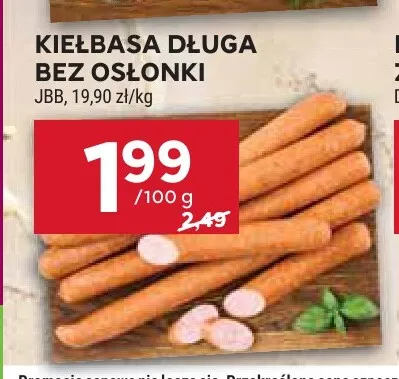 Kiełbasa długa bez osłonki JBB promocja w Stokrotka