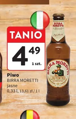 Piwo Birra Moretti jasne promocja w Intermarche