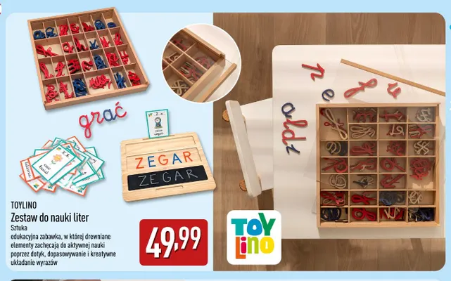 Zestaw do nauki liter Toylino promocja w Aldi