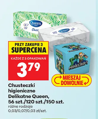 Chusteczki higieniczne Delikatne Queen promocja w Biedronka