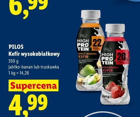 Kefir wysokobiałkowy Pilos High Protein jabłko-banan promocja w Lidl