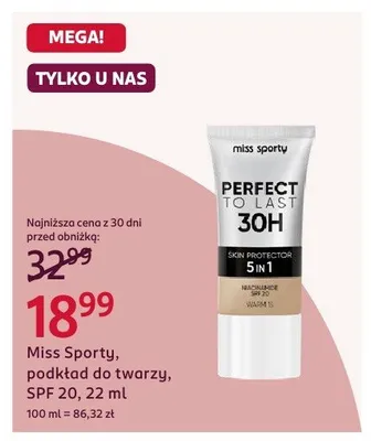Podkład do twarzy Miss Sporty SPF 20 promocja w Rossmann