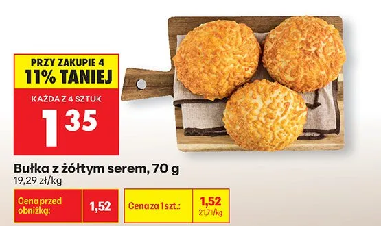 Bułka z żółtym serem promocja w Biedronka