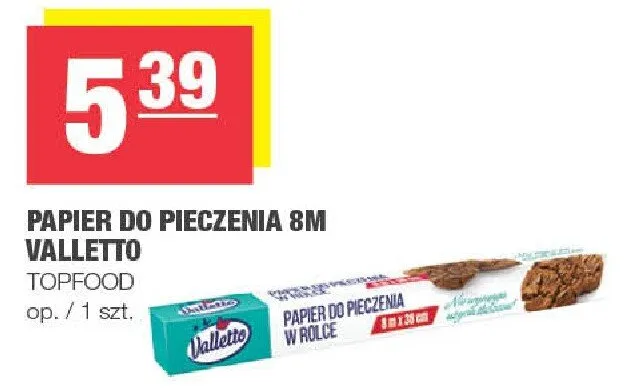 Papier do pieczenia 8m Valletto promocja w SPAR
