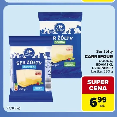 Ser żółty dziuramer w kostce Carrefour promocja w Carrefour Market