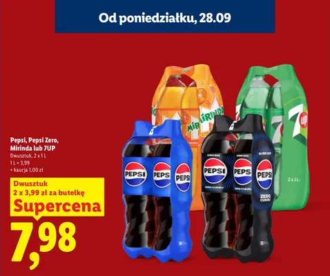 Napój gazowany Pepsi Zero 2-pak promocja w Lidl