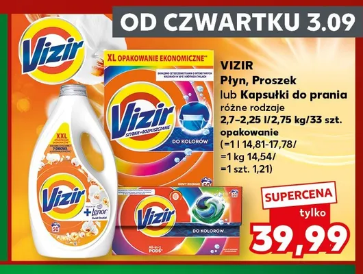Kapsułki do prania Vizir promocja w Kaufland