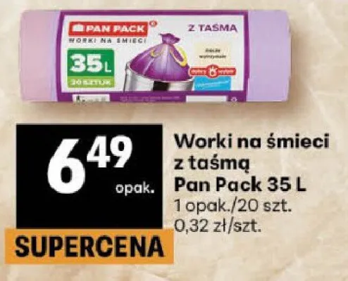 Worki na śmieci z taśmą 35L promocja w Delikatesy Centrum