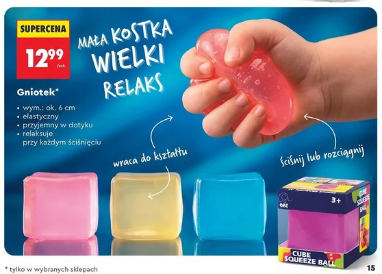 Gniotek Cube Squeeze Ball Qbi promocja w Biedronka