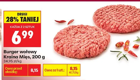 Burger wołowy promocja w Biedronka