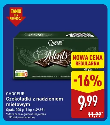 Czekoladki z nadzieniem miętowym Choceur promocja w Aldi