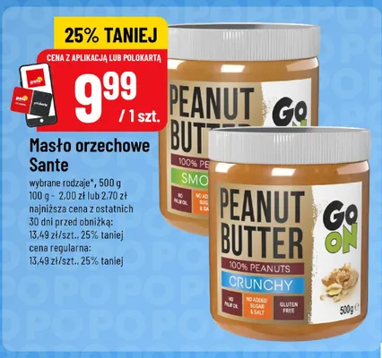 Masło orzechowe Sante GO ON Smooth promocja w POLOmarket