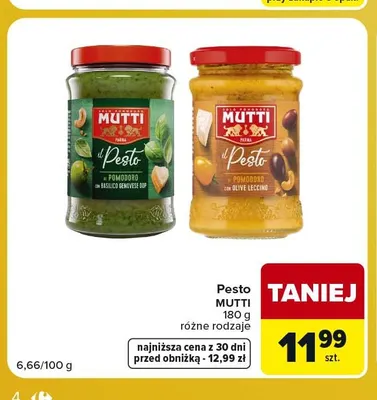 Pesto z bazylią Genovese Mutti promocja w Carrefour Express