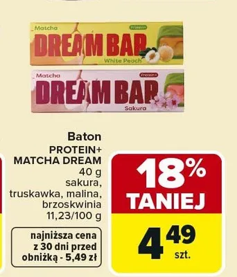 Baton Protein+ Matcha Dream sakura Matcha Dream promocja w Carrefour Market