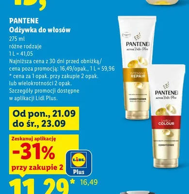 Odżywka do włosów Pantene promocja w Lidl
