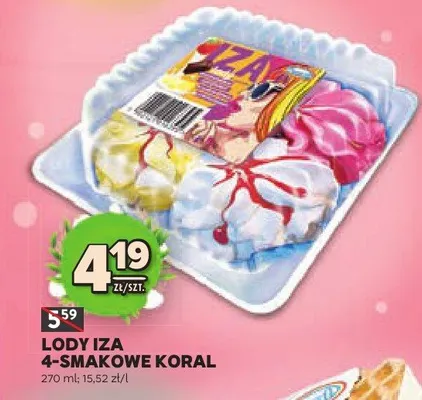 Lody Iza 4-smakowe promocja w Stokrotka