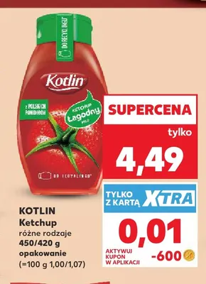Ketchup łagodny Kotlin promocja w Kaufland