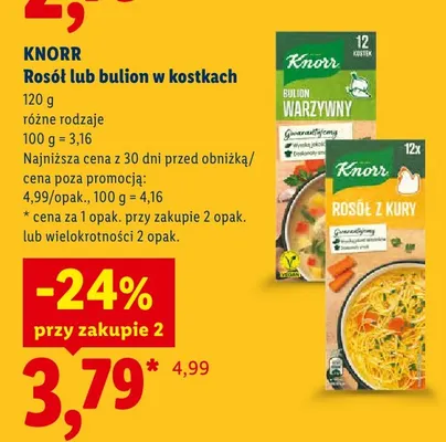 Bulion warzywny w kostkach Knorr promocja w Lidl