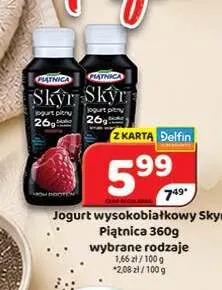 Jogurt wysokobiałkowy Skyr Piątnica promocja w Delfin