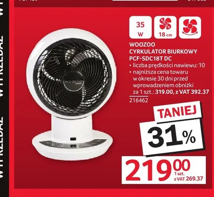 Cyrkulator biurkowy Woozoo PCF-SDC18T DC promocja w Selgros